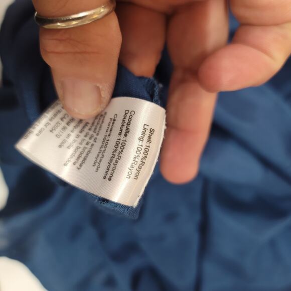 Anthro Tanvi Kedia Nyla Large baby doll top sleeveless blue boho embroidery line - Picture 3 of 8